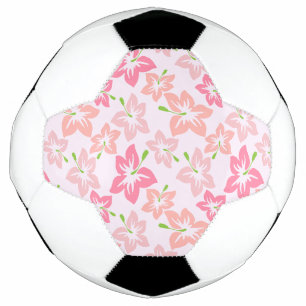 Bola De Futebol Hibisco Rosa, Flores Rosa, Padrão De Flores