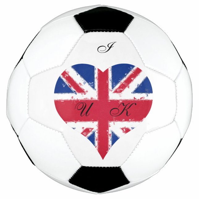Bola De Futebol I Heart UK England British Flag (Frente)