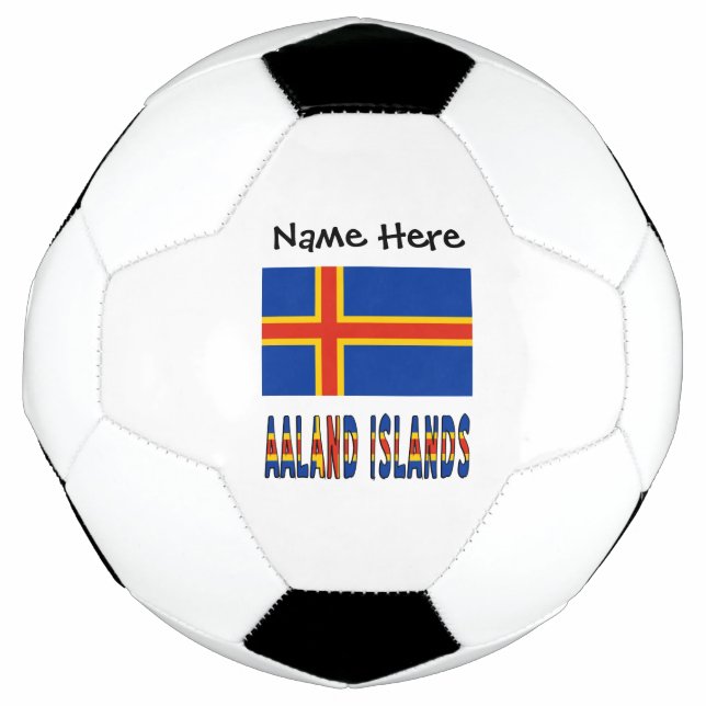 Bola De Futebol Ilhas Ashland Ålander Flag Personalizado (Frente)