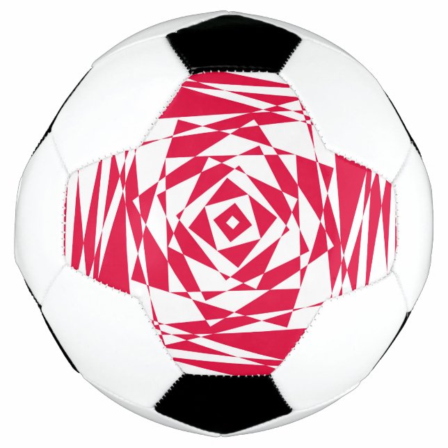 Bola De Futebol Ilusões de abstrato vermelho-branco (Frente)