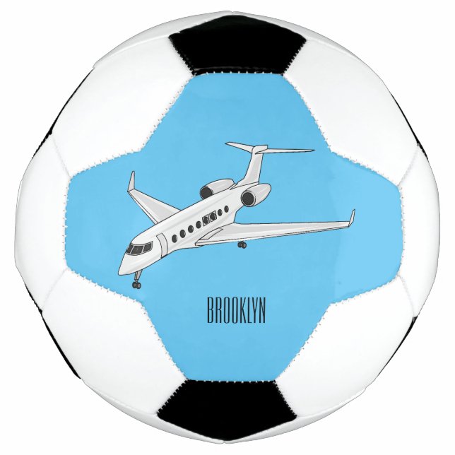 Bola De Futebol Ilustração de desenho animado a jato privado (Frente)