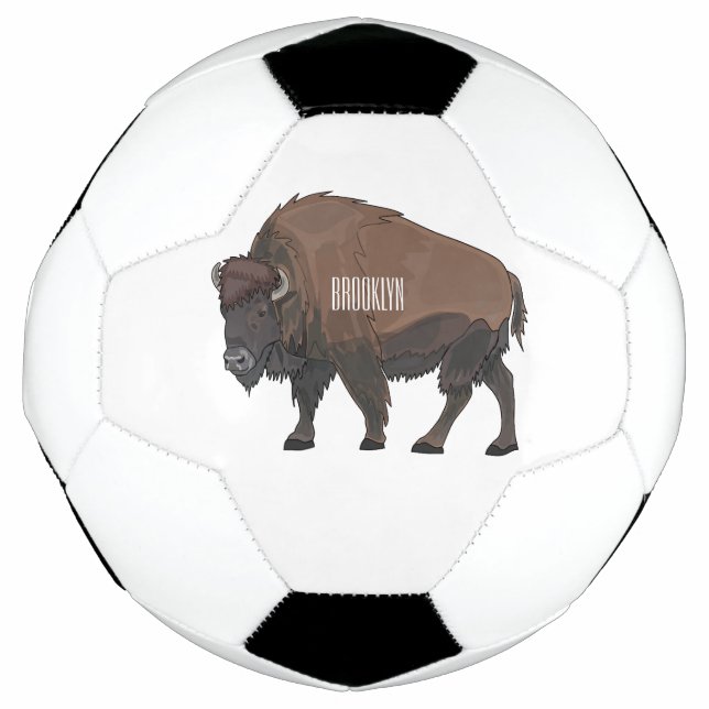 Bola De Futebol Ilustração de desenho animado Bison (Frente)