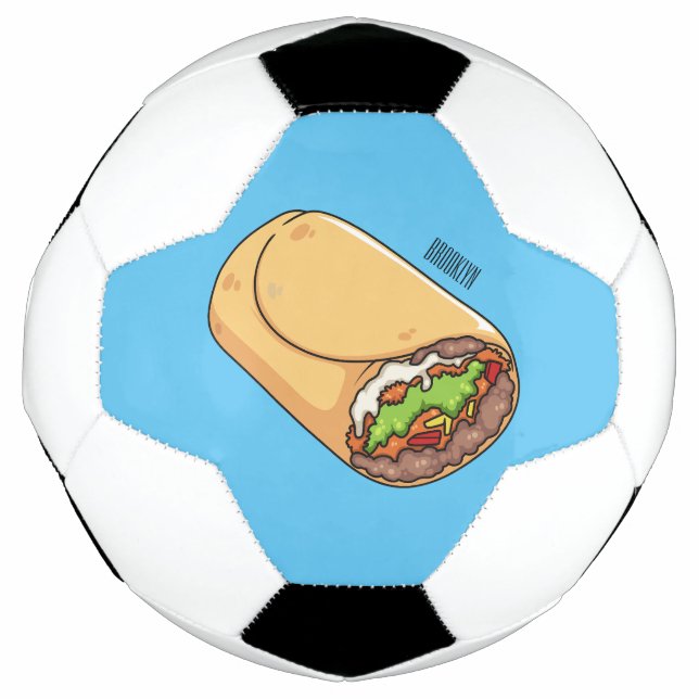 Bola De Futebol Ilustração de desenho animado burrito (Frente)