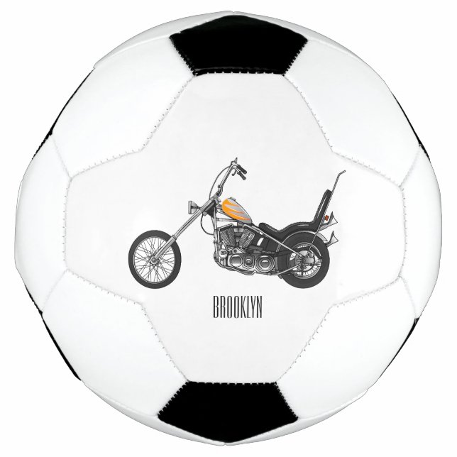 Bola De Futebol Ilustração de desenho animado Chopper Motorcycle 1 (Frente)