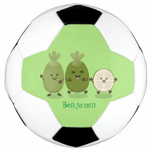 Bola De Futebol Ilustração de desenho animado com abacaxi guava fe