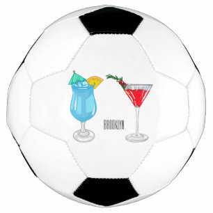 Bola De Futebol Ilustração de desenho animado coquetel