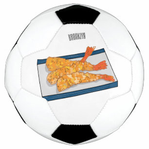 Bola De Futebol Ilustração de desenho animado da tempura do Shrimp
