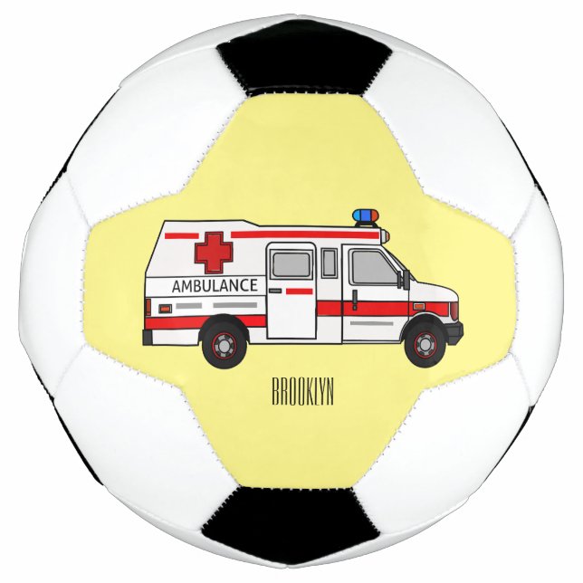 Bola De Futebol Ilustração de desenho animado de Ambulância (Frente)