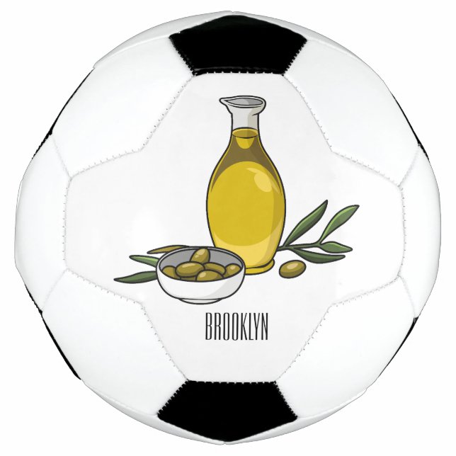 Bola De Futebol Ilustração de desenho animado de azeite (Frente)