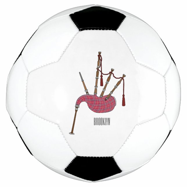 Bola De Futebol Ilustração de desenho animado de Bagpipe (Frente)