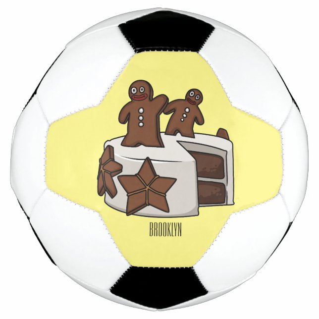 Bola De Futebol Ilustração de desenho animado de bolo de gengibre (Frente)