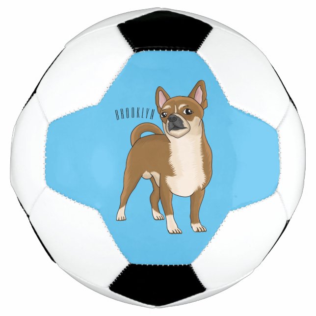 Bola De Futebol Ilustração de desenho animado de cachorro Chihuahu (Frente)