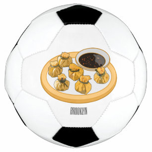 Bola De Futebol Ilustração de desenho animado de camarão tailandês