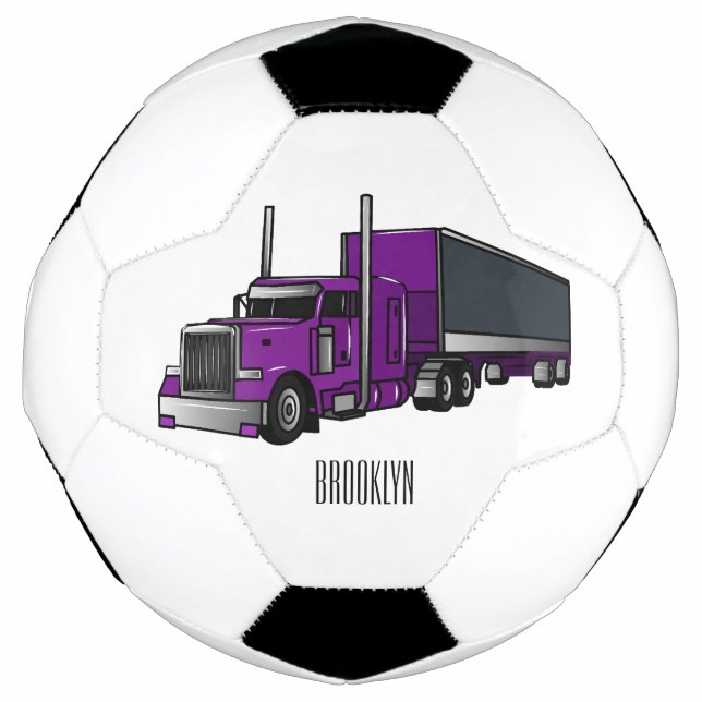 Bola De Futebol Ilustração de desenho animado de caminhão semirreb (Frente)