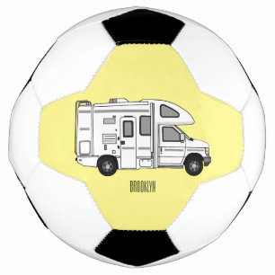 Bola De Futebol Ilustração de desenho animado de Campervan