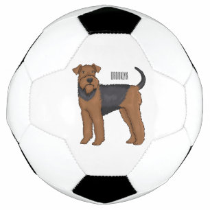 Bola De Futebol Ilustração de desenho animado de cão Airedale terr