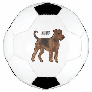 Bola De Futebol Ilustração de desenho animado de cão Airedale terr