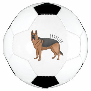 Bola De Futebol ilustração de desenho animado de cão german shephe