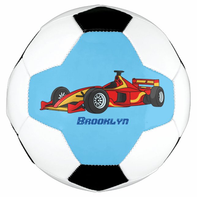 Bola De Futebol Ilustração de desenho animado de carros de alta ve (Frente)
