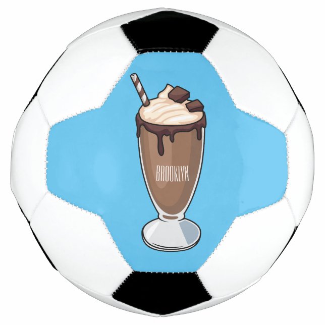 Bola De Futebol Ilustração de desenho animado de Chocolate Milksha (Frente)