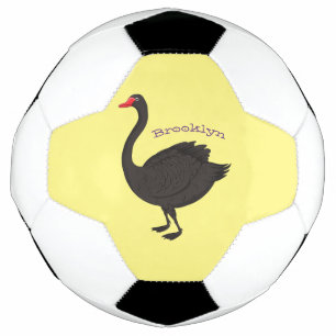 Bola De Futebol Ilustração de desenho animado de cisne preto 