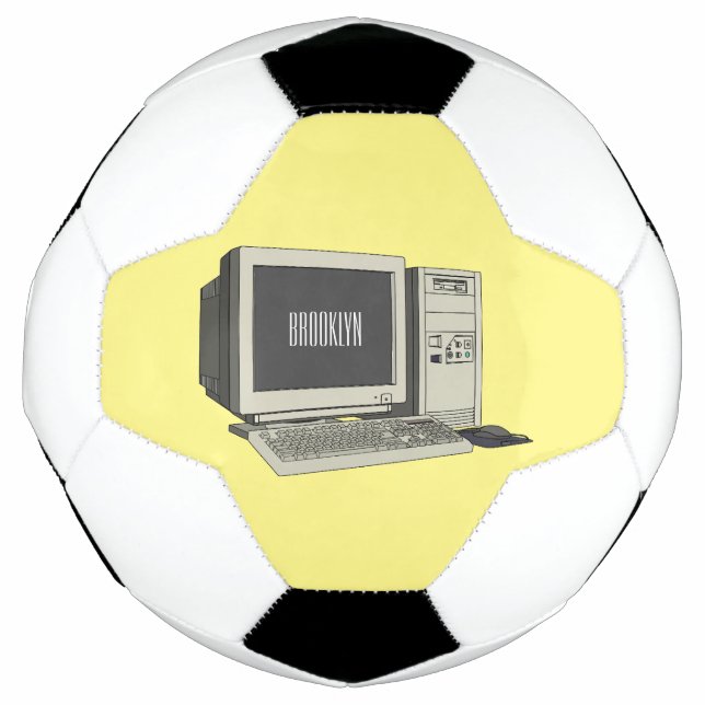 Bola De Futebol Ilustração de desenho animado de computador (Frente)