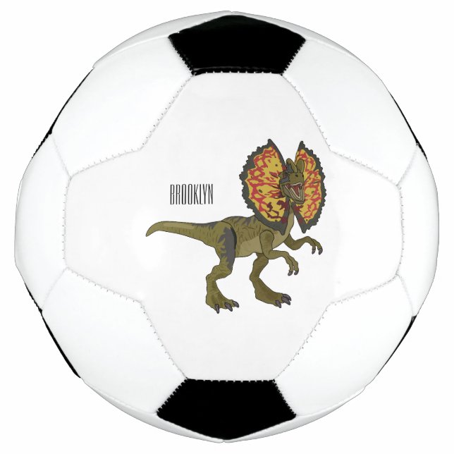 Bola De Futebol Ilustração de desenho animado de Dilophosaurus (Frente)