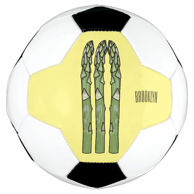 Bola De Futebol Ilustração de desenho animado de espargos (Frente)
