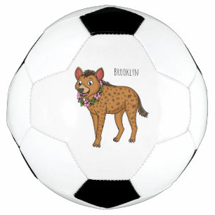 Bola De Futebol Ilustração de desenho animado de Hyena e flores