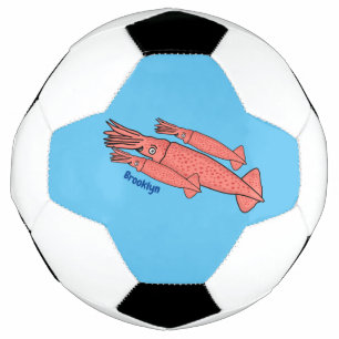 Bola De Futebol Ilustração de desenho animado de lula feliz rosa