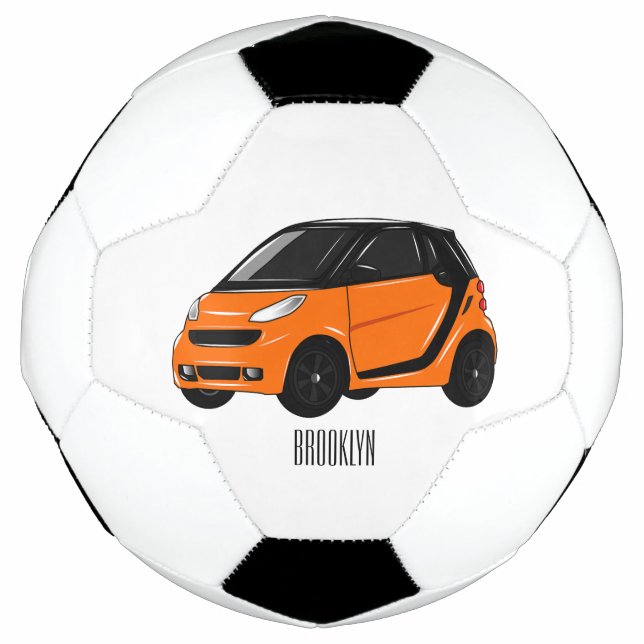 Bola De Futebol Ilustração de desenho animado de microcarro (Frente)