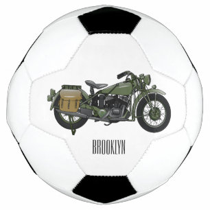 Bola De Futebol Ilustração de desenho animado de motocicleta milit