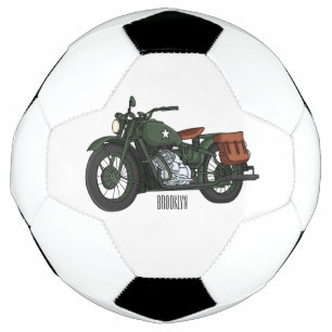 Bola De Futebol Ilustração de desenho animado de motocicleta milit