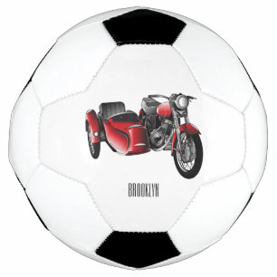 Bola De Futebol Ilustração de desenho animado de motociclo Sidecar