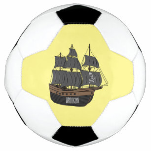 Bola De Futebol Ilustração de desenho animado de navio pirata