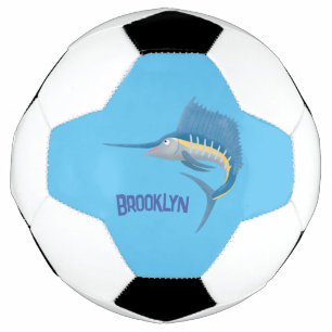 Bola De Futebol Ilustração de desenho animado de peixe-espada