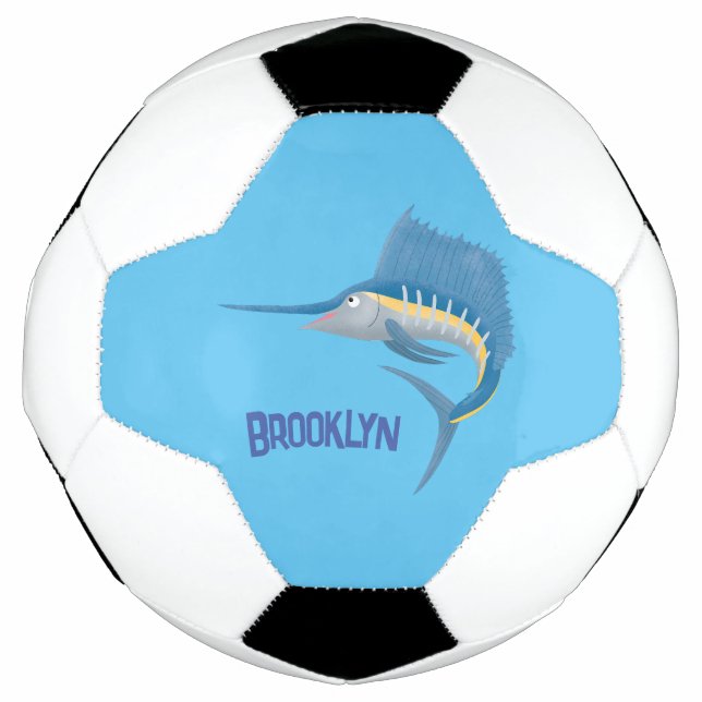 Bola De Futebol Ilustração de desenho animado de peixe-espada