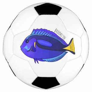 Bola De Futebol Ilustração de desenho animado de peixe marrom azul