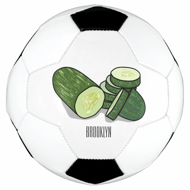 Bola De Futebol Ilustração de desenho animado de pepino (Frente)