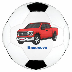 Bola De Futebol Ilustração de desenho animado de picup vermelho-