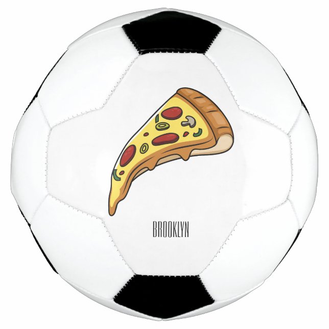 Bola De Futebol Ilustração de desenho animado de pizza (Frente)