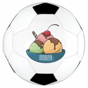 Bola De Futebol ilustração de desenho animado de sorvete