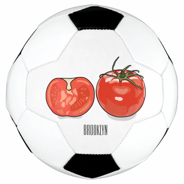 Bola De Futebol Ilustração de desenho animado de tomate (Frente)