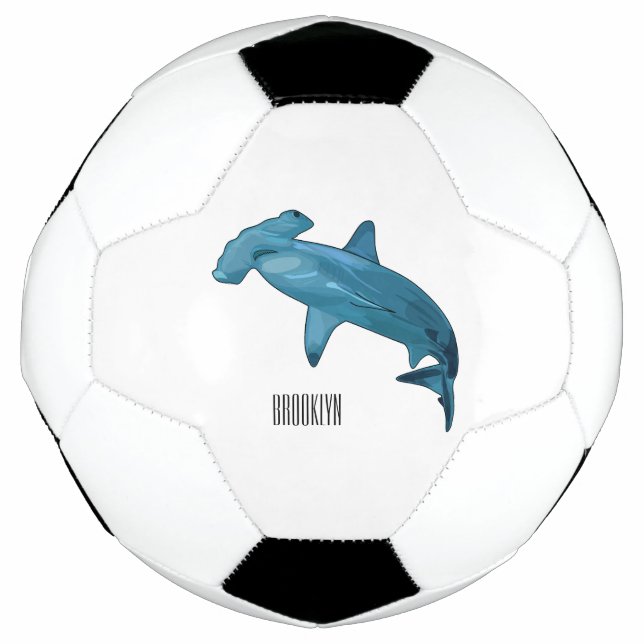 Bola De Futebol Ilustração de desenho animado de tubarão-martelo (Frente)