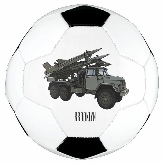 Bola De Futebol Ilustração de desenho animado de veículos mísseis (Frente)