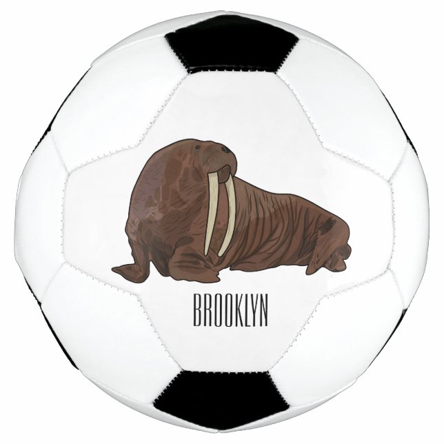 Bola De Futebol Ilustração de desenho animado de Walrus (Frente)