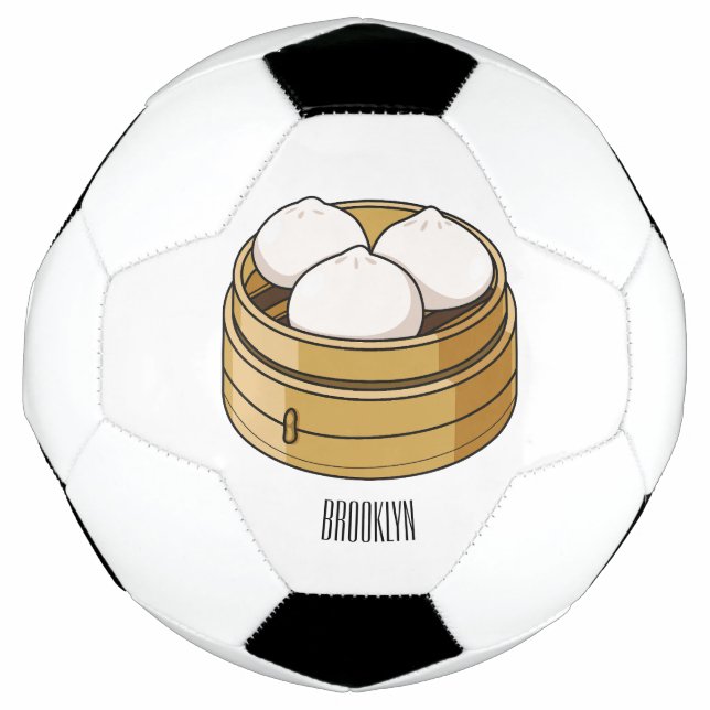 Bola De Futebol Ilustração de desenho animado Dim sum (Frente)
