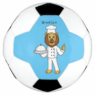 Bola De Futebol Ilustração de desenho animado do chef de leão