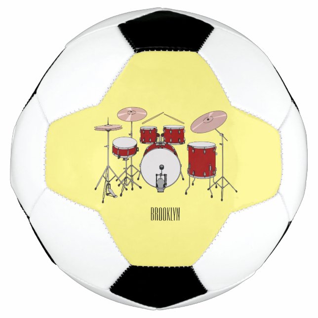 Bola De Futebol Ilustração de desenho animado do kit de tambor (Frente)