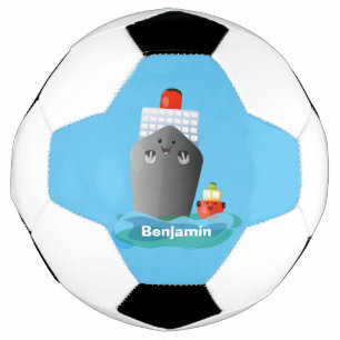 Bola De Futebol Ilustração de desenho animado do navio de linha do